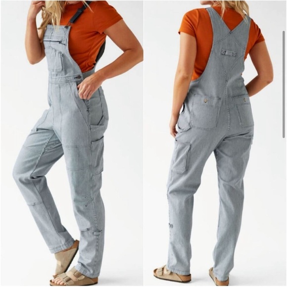 duluth cotton pin stripe overalls size S - Picture 3 of 3